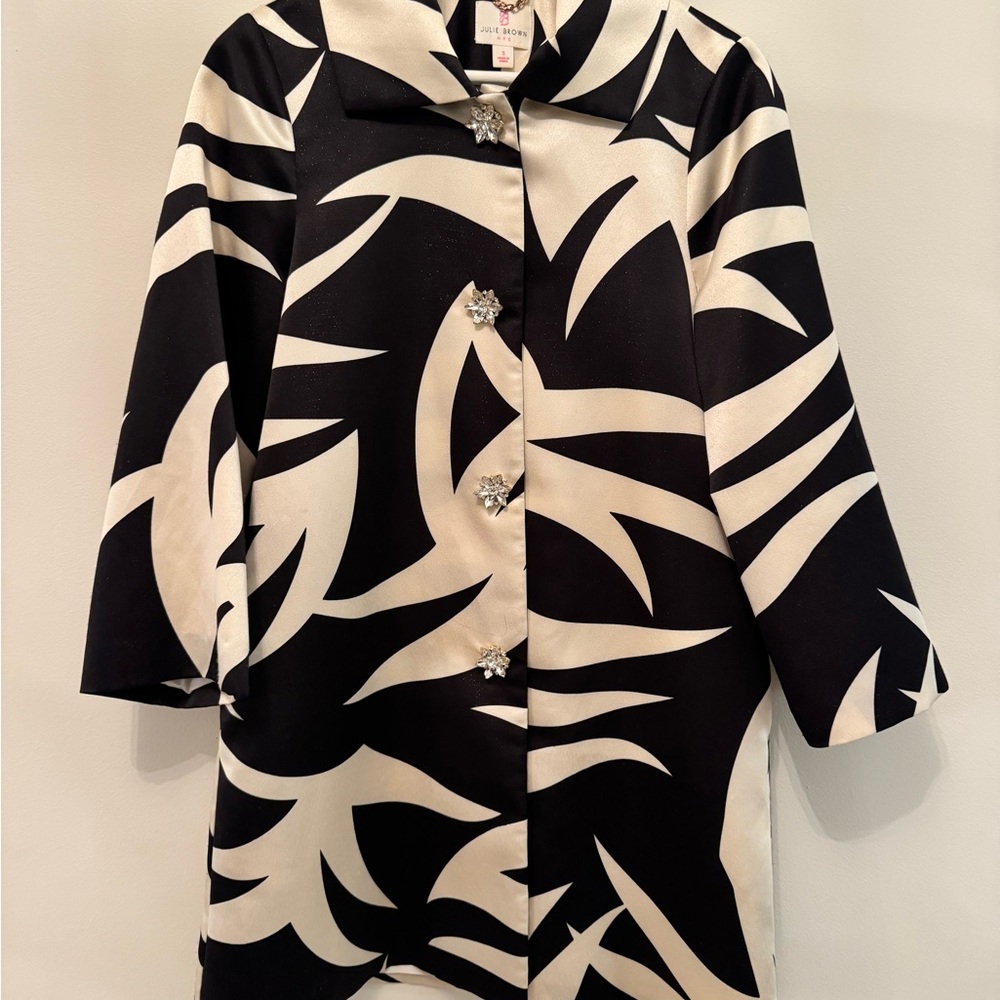 Julie Brown Black and Cream Coat